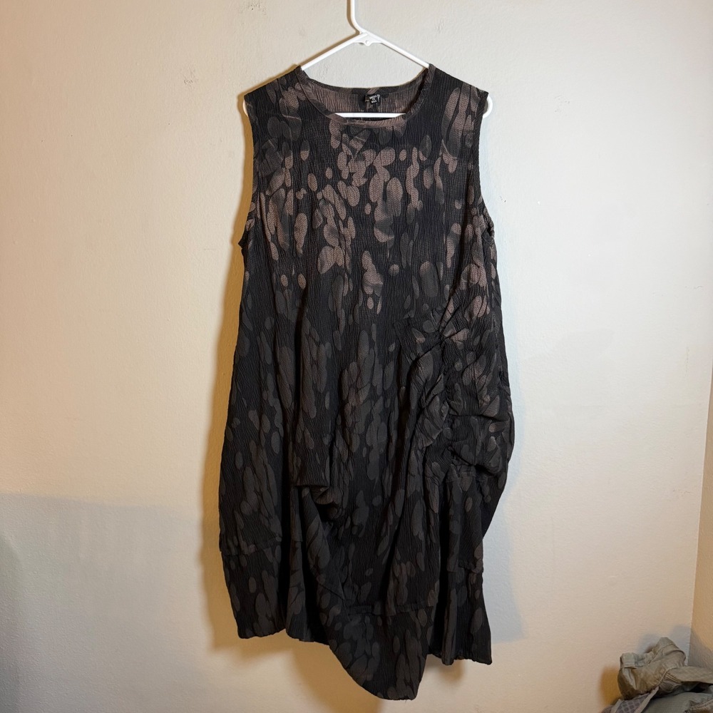 Dress To Kill Womens Crinkle Cotton Lagenlook Abstract Print Midi Dress OS USA